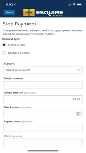 Esquire Bank Mobile Banking screenshot 1