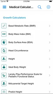 Medical Calculators Pediatrics screenshot 1