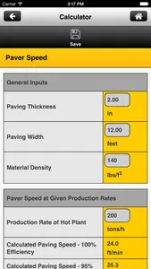 Caterpillar Paving Calculator screenshot 2