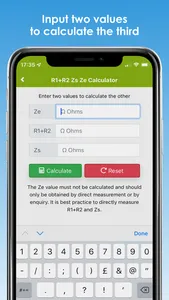 R1+R2 Zs Ze Calculator screenshot 0