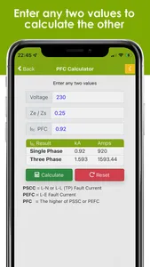 Fault Current Calculator screenshot 2