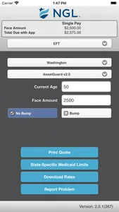 NGL Insurance Rate Calculator screenshot 0