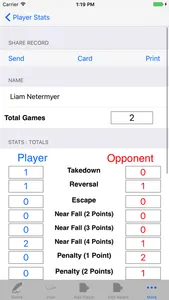 Wrestling Game & Player Stats screenshot 2