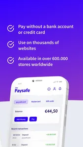 paysafecard - prepaid payments screenshot 1