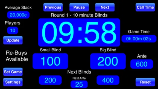 Poker Blinds Timekeeper screenshot 1