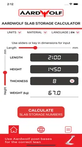 Slab Rack Calculator screenshot 0