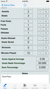 Soccer Player Tracking/Awards screenshot 1