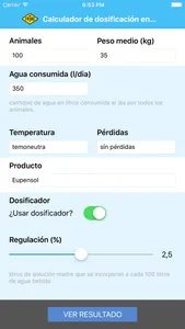 Calculador dosificación agua screenshot 0