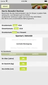 Fit-Rechner screenshot 1