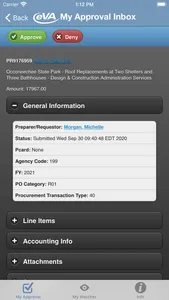eVA Mobile 4 Approvers screenshot 1