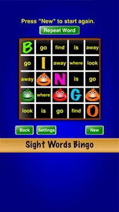 Sight Words Bingo screenshot 0