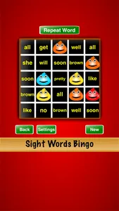 Sight Words Bingo screenshot 1