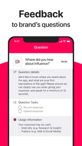 Influence - Paid Video Surveys screenshot 1