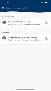 CalTravel Events screenshot 1