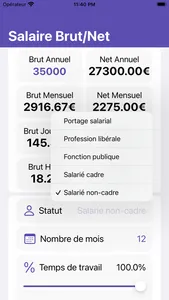 Salaire Brut en Net screenshot 2