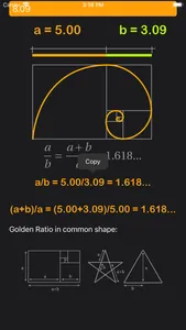 Golden Ratio Calculator Plus screenshot 1