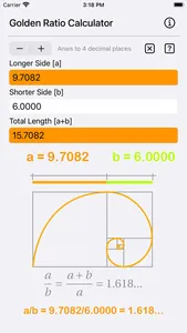 Golden Ratio Calculator Plus screenshot 6