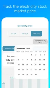 Electricity price screenshot 1