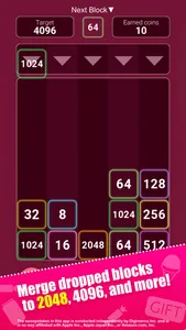 Cash Rewards - 2048 drop screenshot 2