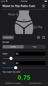 Waist to Hip Ratio Calc screenshot 0