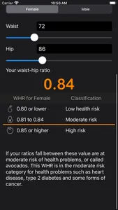 Waist to Hip Ratio Calc screenshot 3