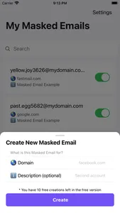 Masked Email Manager screenshot 1