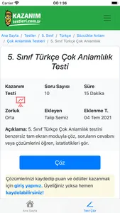 Kazanım Testleri Çöz screenshot 4