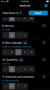 NIH Stroke Scale Calculator screenshot 5