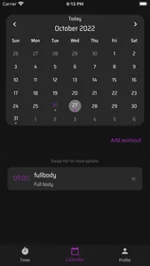 TRYHARD – Workout calendar screenshot 1