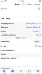 SimpleBugTracker screenshot 1