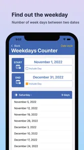 Weekdays Counter screenshot 1