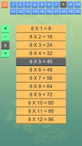 Math Tables with Quiz screenshot 1