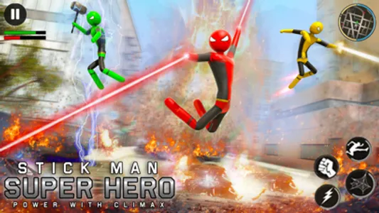 Flying Hero Stickman Superhero screenshot 0