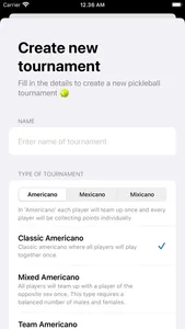 Pickleball Tournaments Creator screenshot 1