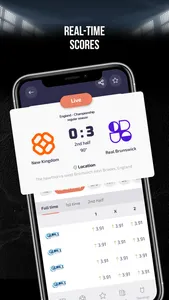 Live sport score screenshot 1