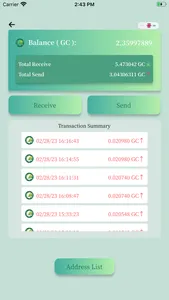 GCWallet screenshot 1