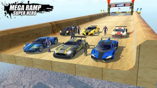 Super Hero Mega Ramp Car Stunt screenshot 0