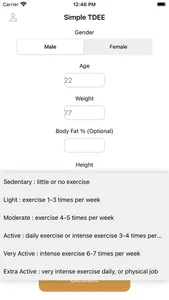 SimpleTDEE Calorie Counter screenshot 1