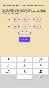 ABV Value Calculator screenshot 1