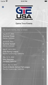 Game Time Events USA screenshot 0