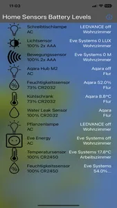 Home Sensors Battery Levels screenshot 0