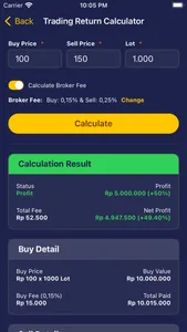 Kalkulator Saham screenshot 2