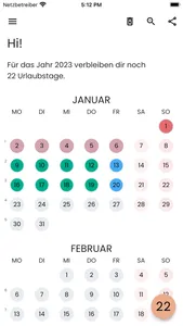 Urlaubsplaner & Kalender screenshot 0