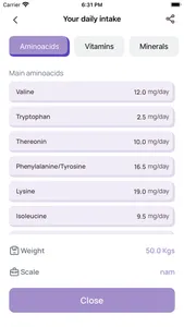 Nutrients Calclulator screenshot 4