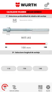 Calculador volumen anclajes screenshot 4