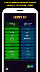 Spanish Vocabulary Game screenshot 2