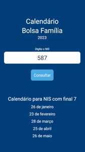 Calendário Bolsa Família 2023 screenshot 1