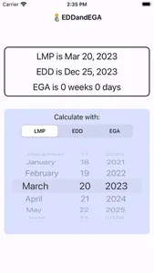 EDD - EGA calculator screenshot 0