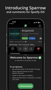 Sparrow - Comments for Spotify screenshot 0