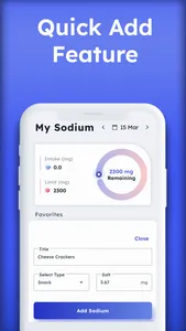Low Sodium Intake Tracker screenshot 2